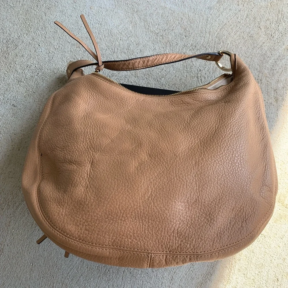 Michael Kors Tan Hobo Bag with Gold Zipper